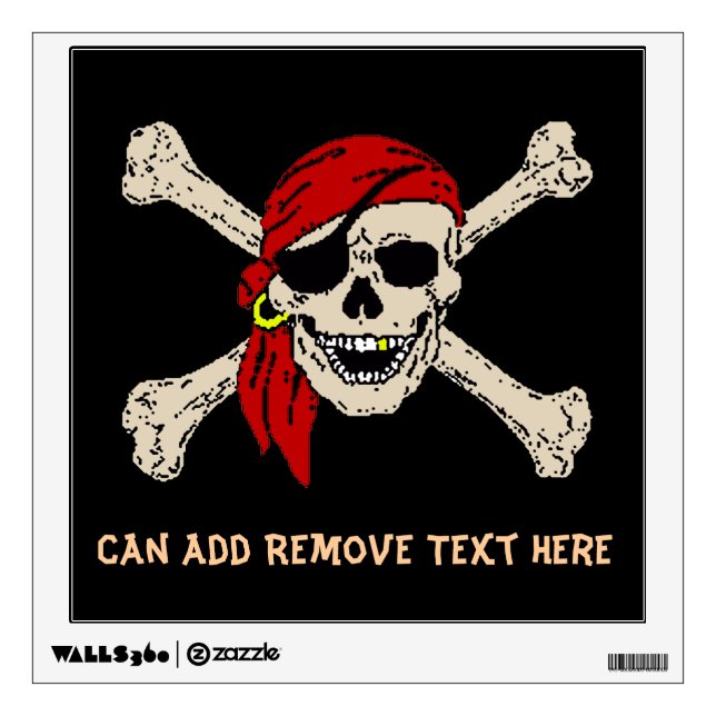 Pirate Jolly Roger Flag Wall Sticker (Front)
