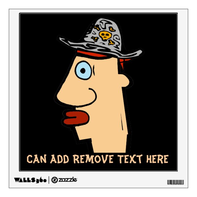 Pirate Jolly Roger Head Wall Sticker (Front)