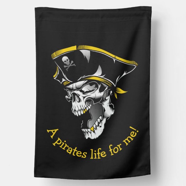 Pirate JOLLY ROGER  House Flag (Back)