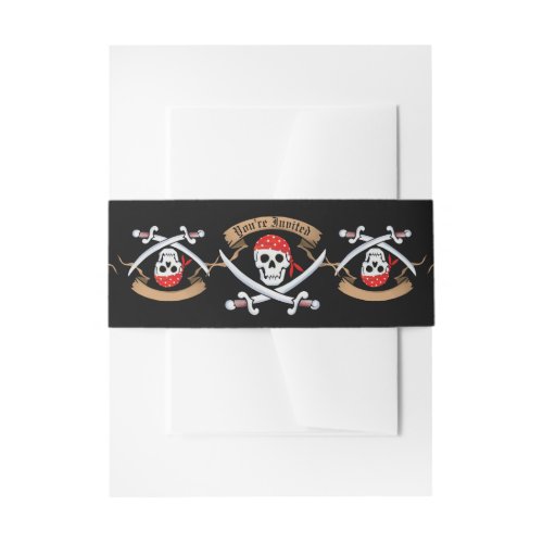Pirate Jolly Roger Invitation Belly Band