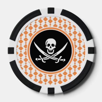 Pirate Jolly Roger  Jack Rackham Poker Chips by doozydoodles at Zazzle