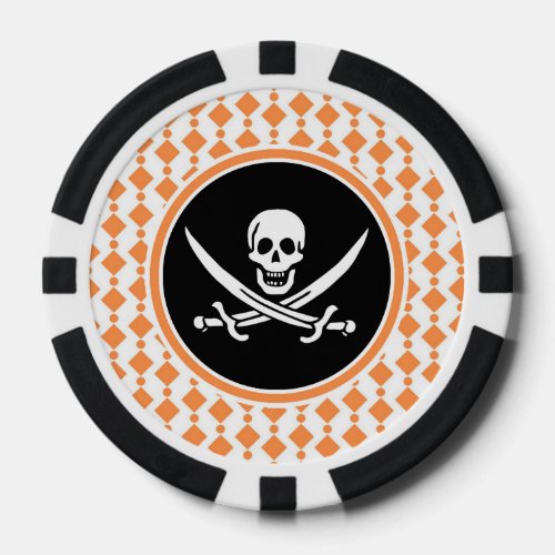 Pirate Jolly Roger Jack Rackham Poker Chips