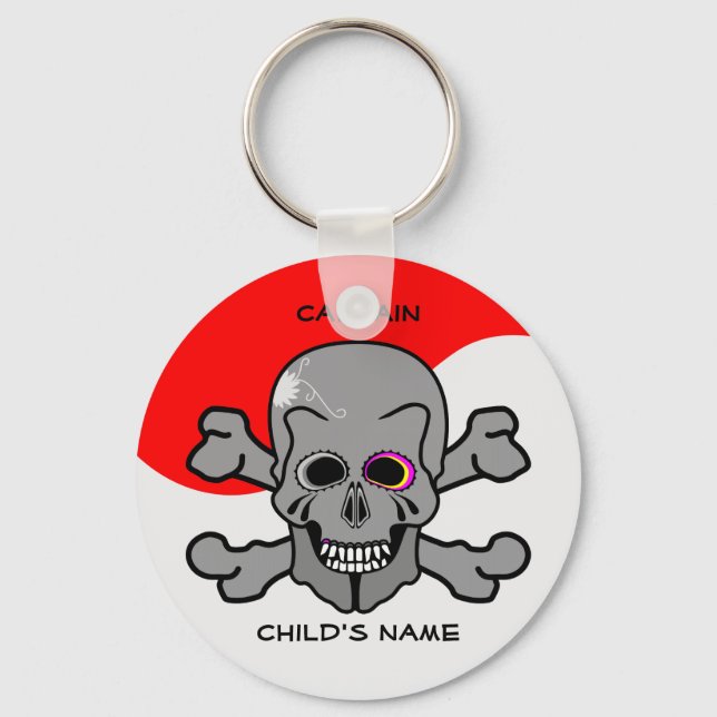 Pirate, Jolly Roger Keychain (Front)