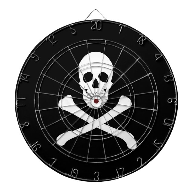 Pirate (Jolly Roger) (Skull and Crossbones) Dart Board (Front)