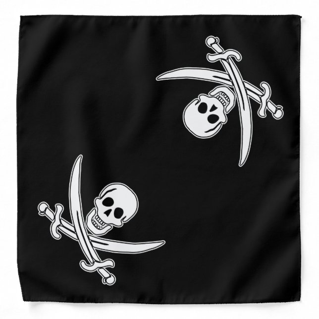 Pirate Jolly Roger Skull - Crossbones Bandana (Front)