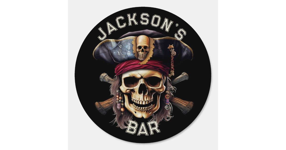 Jolly Rocker Sign Pirate Jolly Roger Skull Personalized Sign | Zazzle