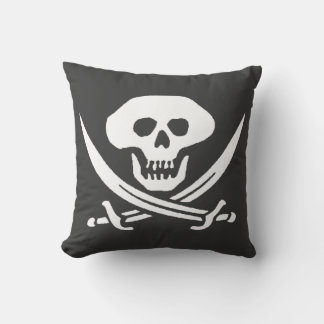 Pirate Jolly Roger Skull Throw Pillow