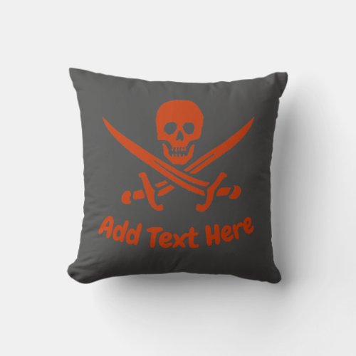 Pirate Jolly Roger Skull Throw Pillow