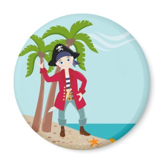 Pirate kid birthday party 2 inch round magnet