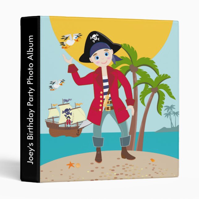 Pirate kid birthday party binder (Front/Spine)