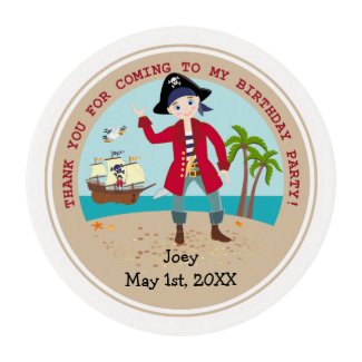 Pirate kid birthday party edible frosting rounds