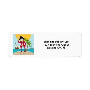Pirate kid birthday party label