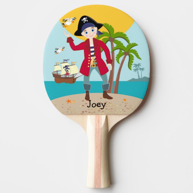 Pirate kid birthday party Ping-Pong paddle (Front)