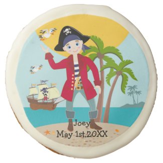 Pirate kid birthday party sugar cookie