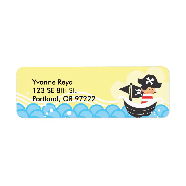 Pirate Kid Return Address Label Zazzle
