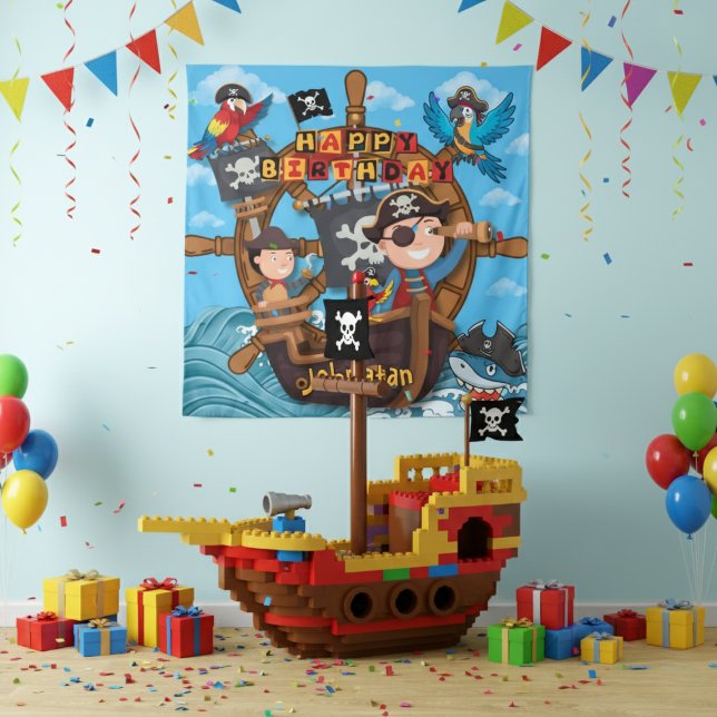 Pirate Kids Birthday  Backdrop Banner  (Creator Uploaded)