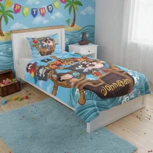 Pirate Kids Birthday  Party Gift Fleece Blanket