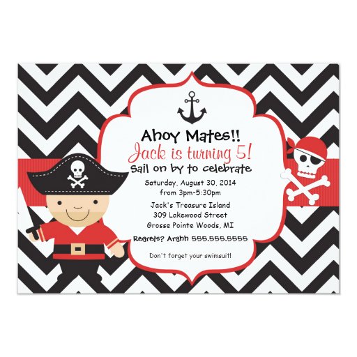 Kids Pirate Birthday Invitations 1