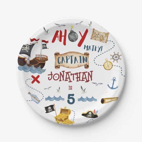 Pirate Kids pirate party birthday Paper Plates