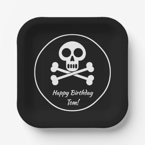 Pirate Kids Skull and Crossbones Birthday Border Paper Plates