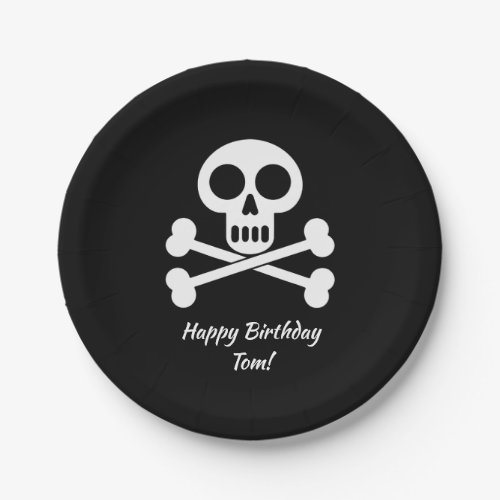 Pirate Kids Skull and Crossbones Birthday Paper Plates