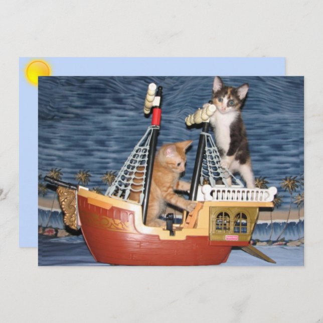 Pirate Kittens Greeting Card (Front/Back)