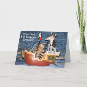 Pirate Kittens Personalized Birthday Card