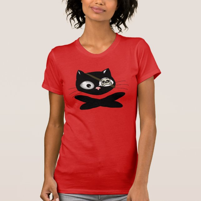 Pirate Kitty with Pink Nose T-Shirt (Front)
