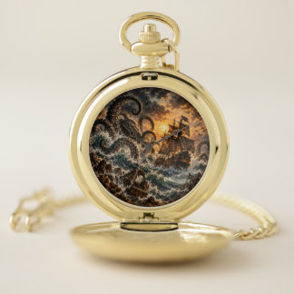 Pirate Kraken Sea Monster Pocket Watch
