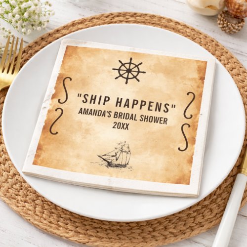 Pirate Last Sail Before the Veil Bridal Shower Napkins