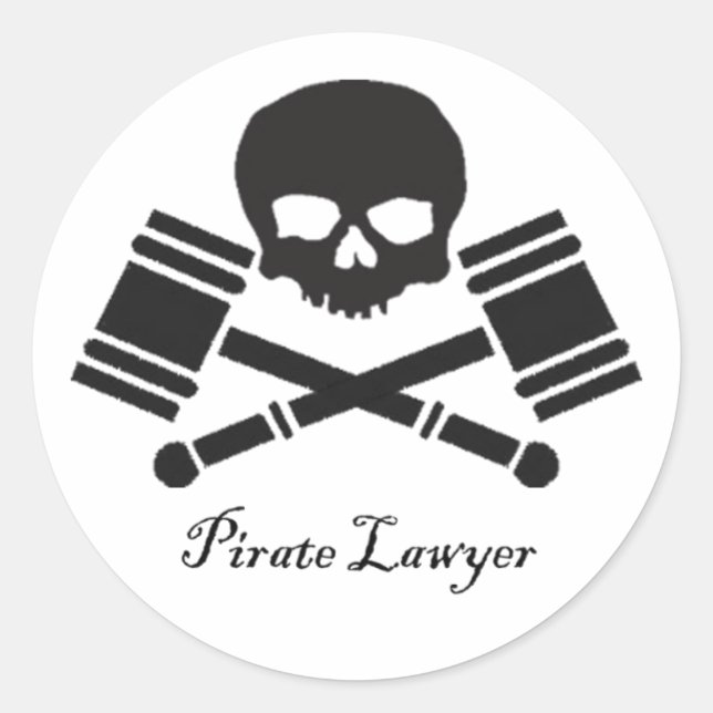 Pirate Lawyer Round Sticker (Front)