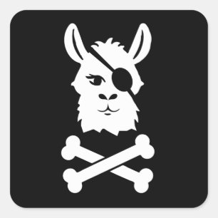 Pirate Llama Alpaca Talk Like A Pirate Day Square Sticker