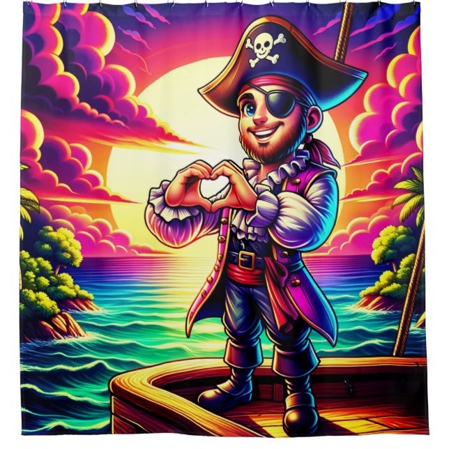 Pirate Love Shower Curtain (Front)