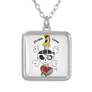Pirate Love Silver Plated Necklace