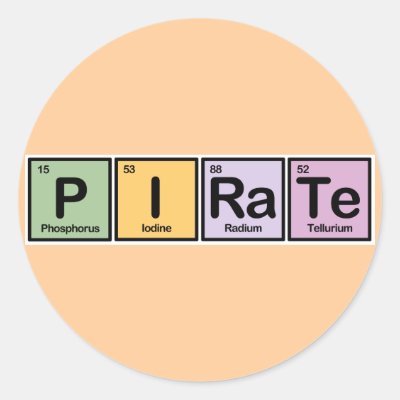 Pirate made of Elements Classic Round Sticker