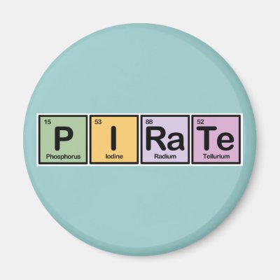 Pirate made of Elements Magnet