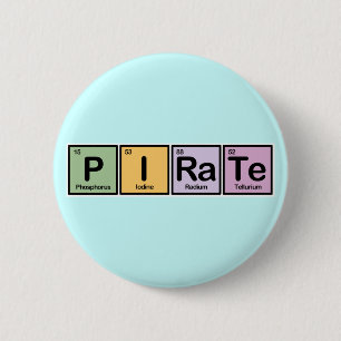Pirate made of Elements Pinback Button