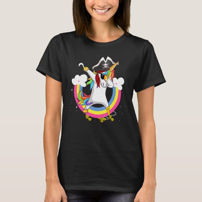 Pirate Magical Unicorn  Awesome Halloween Costume T-Shirt (Front)
