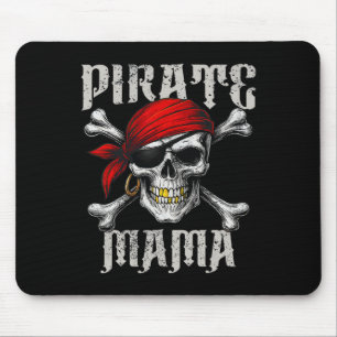 Pirate Mama Jolly Roger Flag And Skull Crossbones Mouse Pad