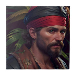 Pirate Man Red Band Tropical Ceramic Tile