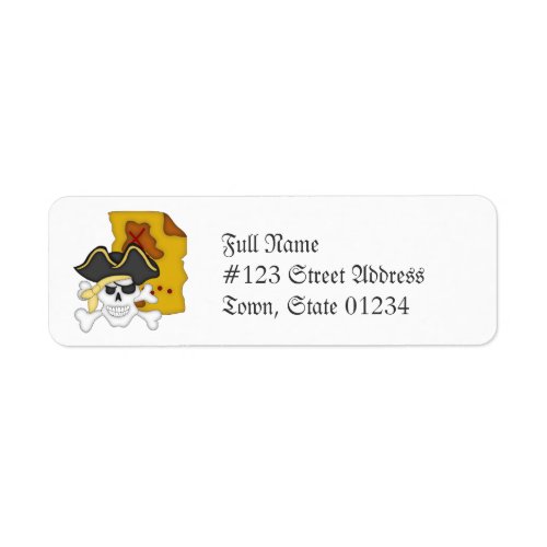 Pirate Map and Crossbones Mailing Labels