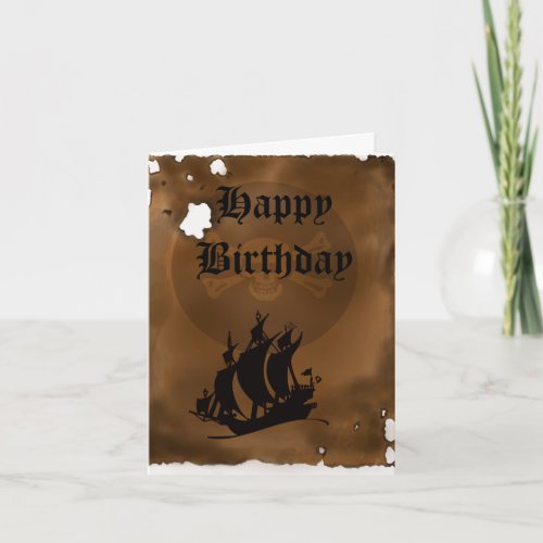 Pirate Map Birthday Note Card
