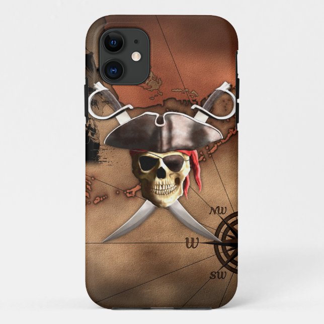 Pirate Map Case-Mate iPhone Case (Back)