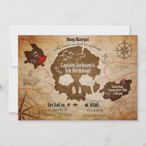 Pirate Map Invitation