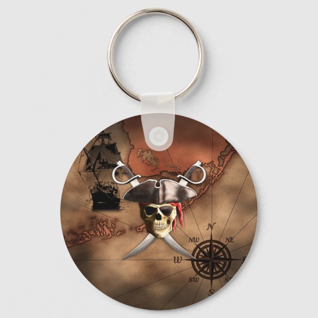 Pirate Map Keychain (Front)