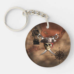 Pirate Map Keychain