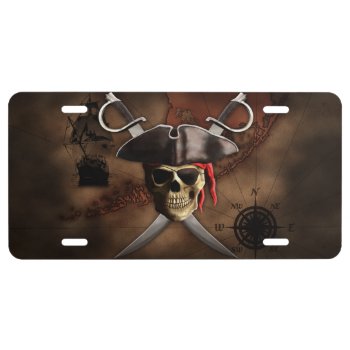 Pirate Map License Plate by BailOutIsland at Zazzle