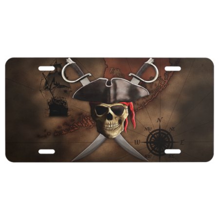 Pirate Map License Plate