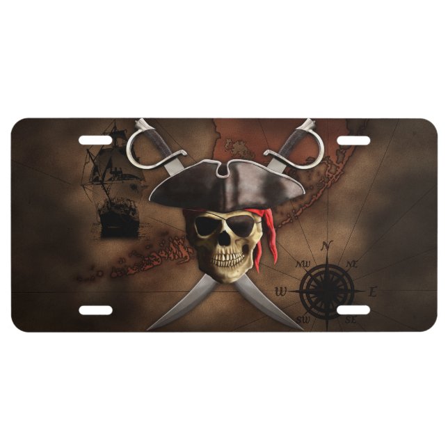Pirate Map License Plate (Front)