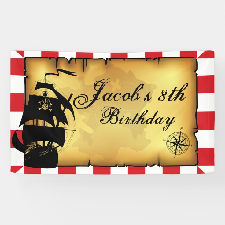 Pirate Map, Party Banner | Zazzle